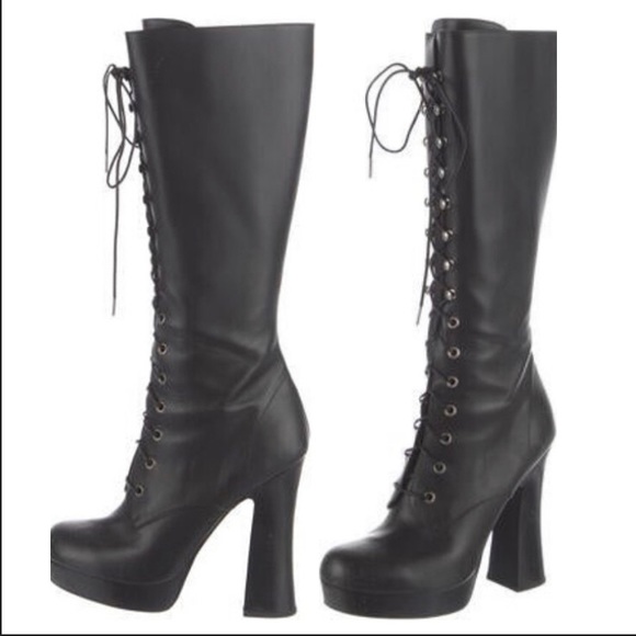 Michael Kors Collection Deandra Calf Leather Platform Boot - Picture 4 of 16